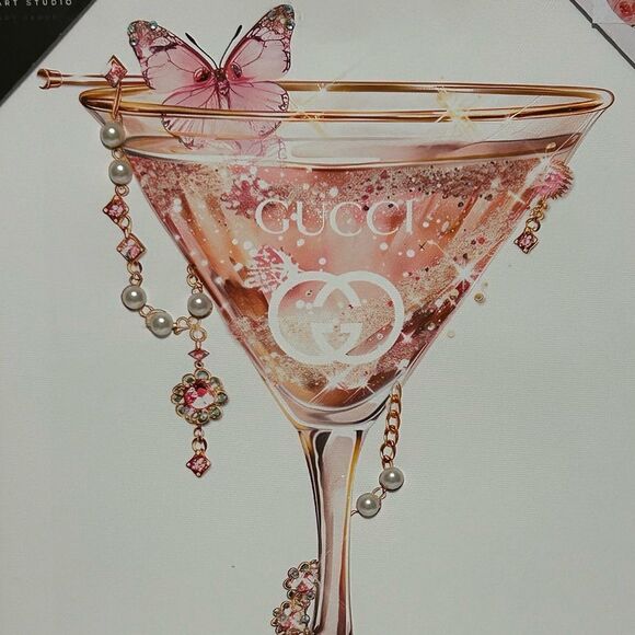 Gucci Martini Glass Home decor Wall Art NWT - Picture 3 of 7